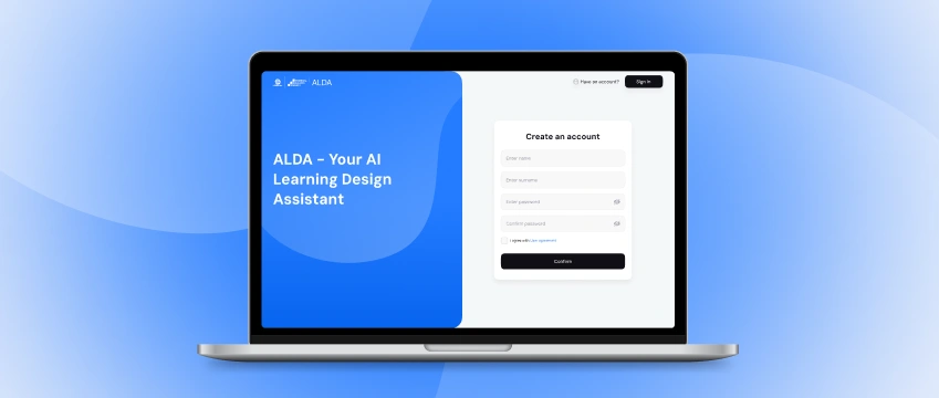 ALDA Login screen