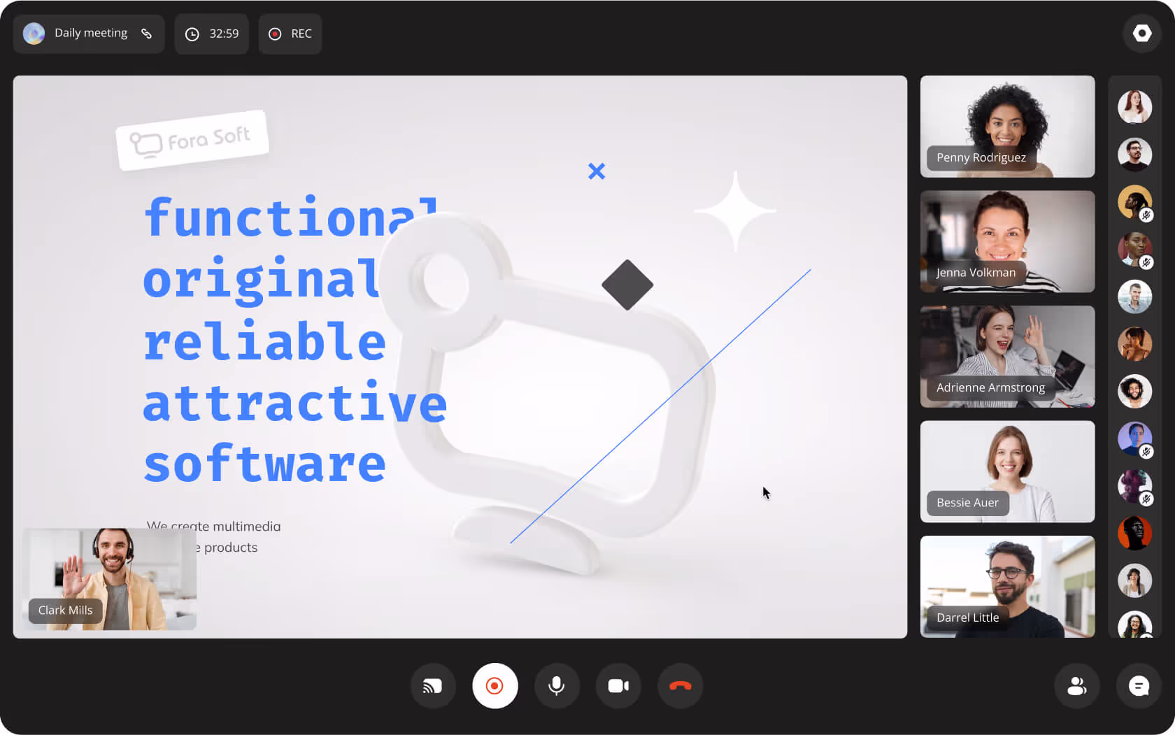 Webinar broadcast with presenter and slides