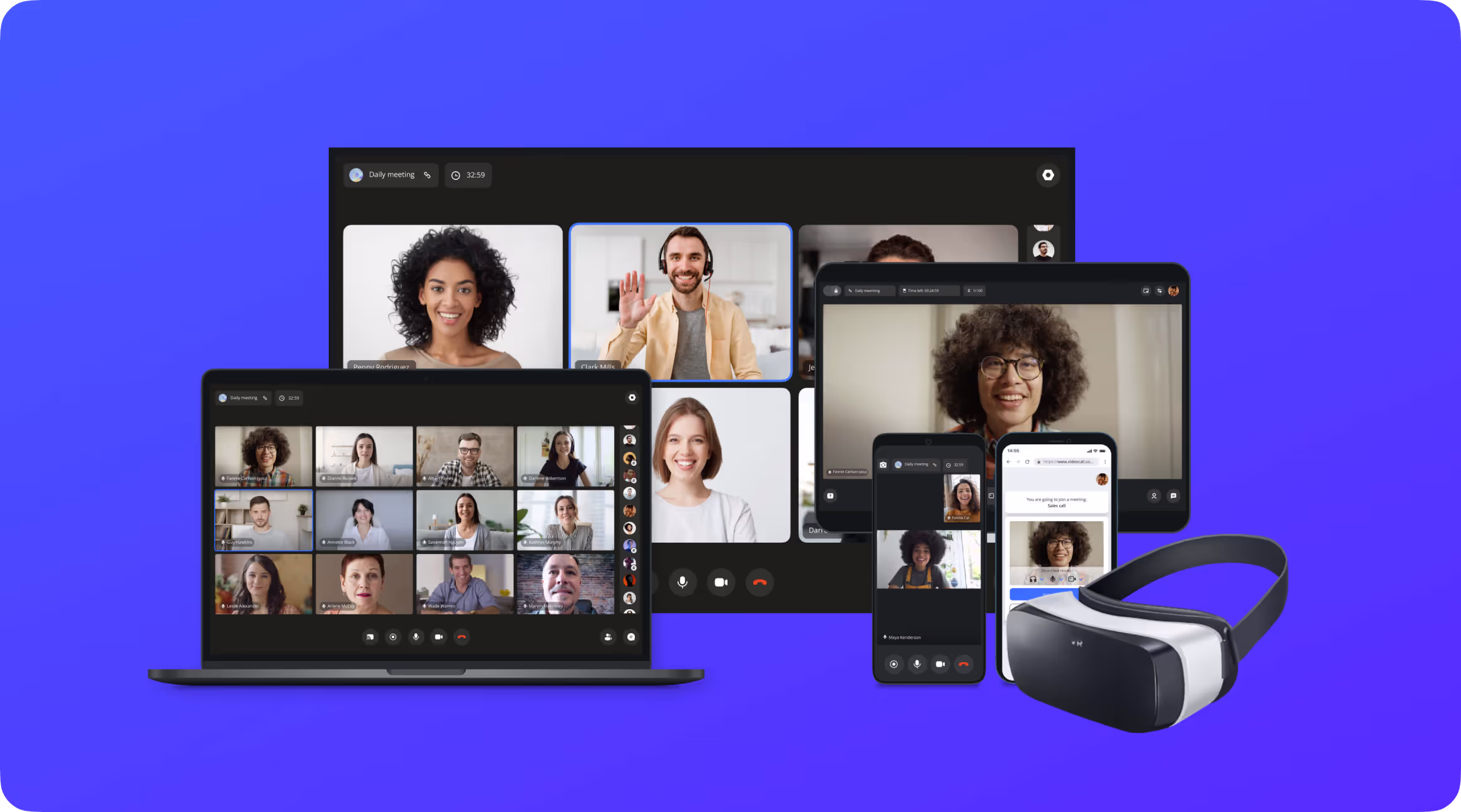 Video apps across laptop, tablet, phones and VR headset
