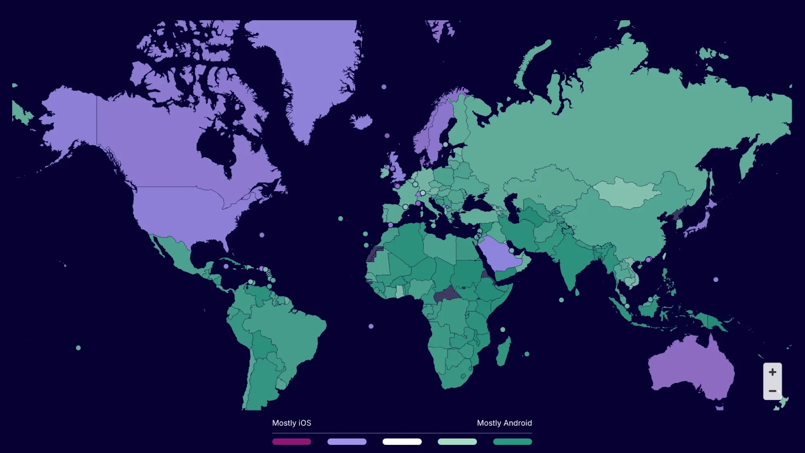 Global mobile OS: iOS vs Android as of 2024
