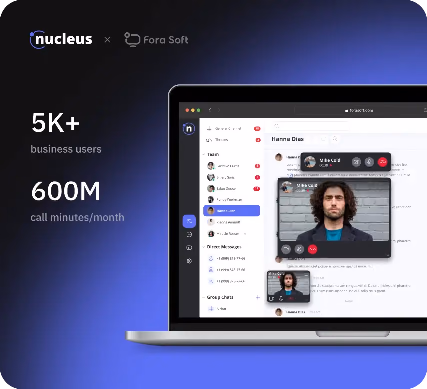 Nucleus on-premise secure messaging platform for high-security teams with web, iOS and Android support
