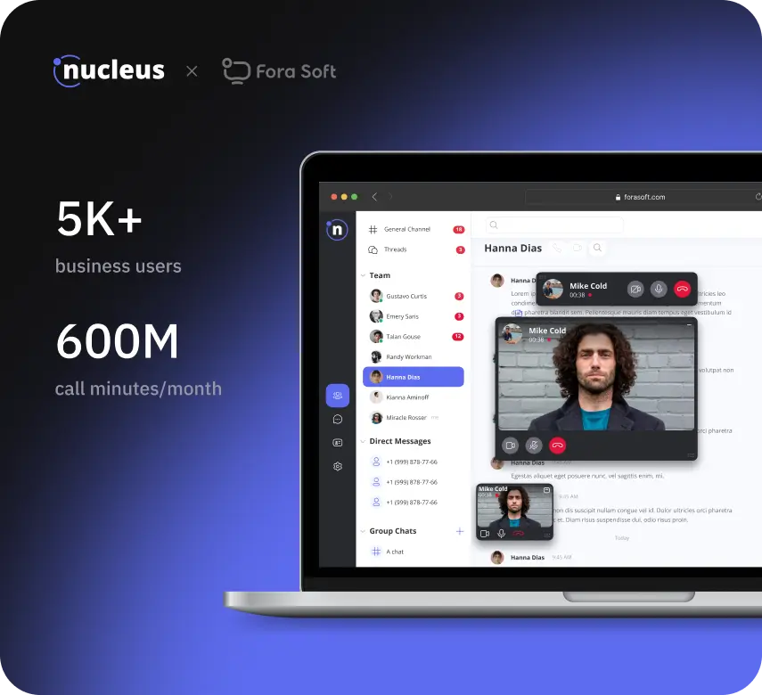 Nucleus on-premise secure messaging platform for high-security teams with web, iOS and Android support