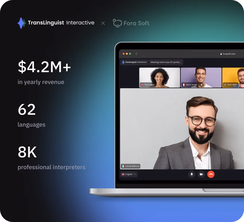 TransLinguist video conferencing platform with real-time AI language interpretation for multilingual meetings