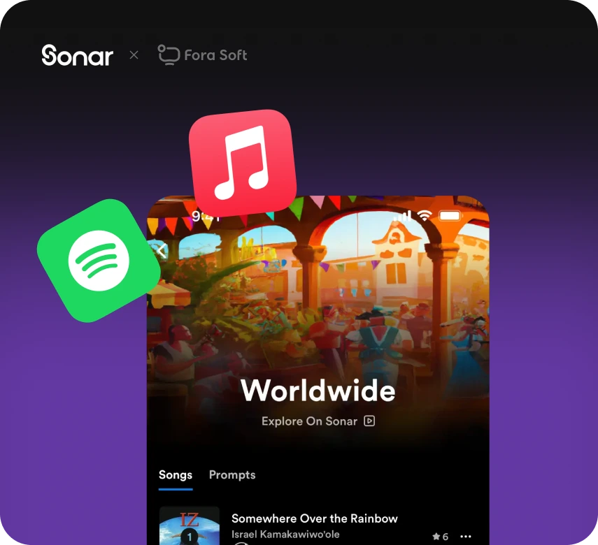 Sonar social music discovery app for iOS enabling users to find and share new tracks