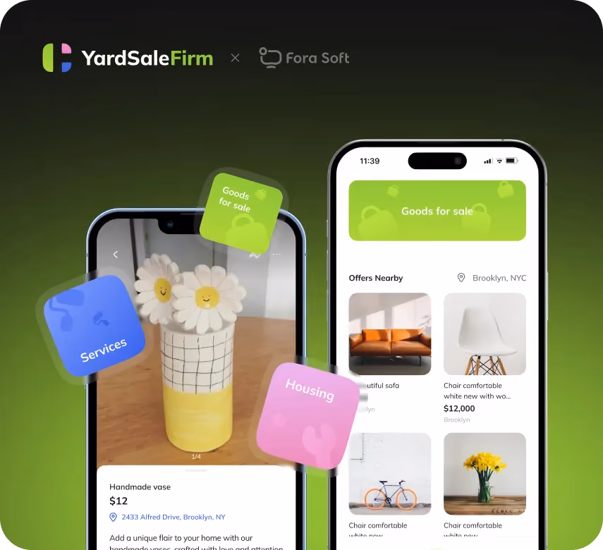 Yard Sale Firm iOS app for organizing, listing and managing garage and yard sales locally
