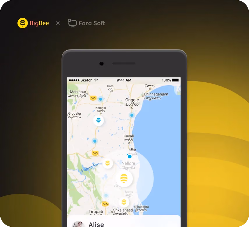Big Bee iOS location-based chat app for connecting with people at any spot around the world