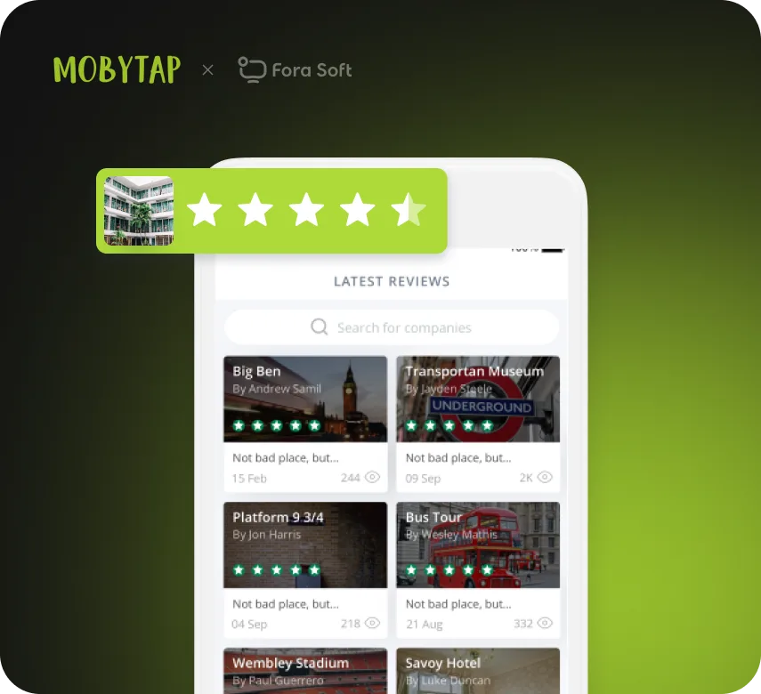 Moby Tap video review app for iOS and Android enabling users to record and share video product reviews