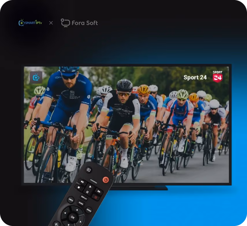 Smart IPTV application for Android set-top boxes and Smart TVs with live channel streaming interface