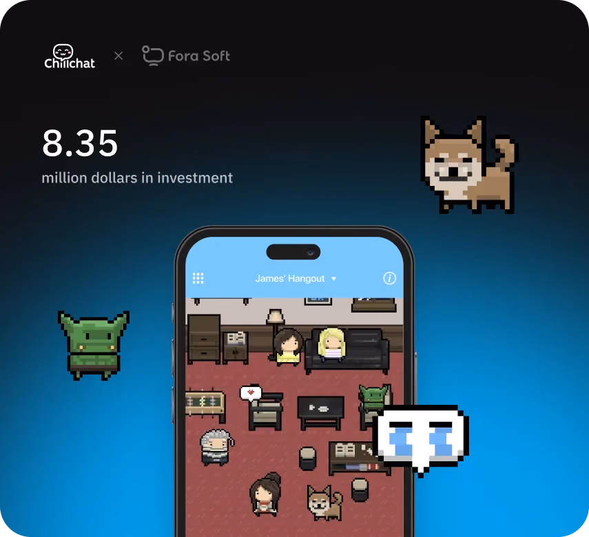 Chillchat iOS social app with retro 16-bit pixel art world for chatting and hanging out with friends