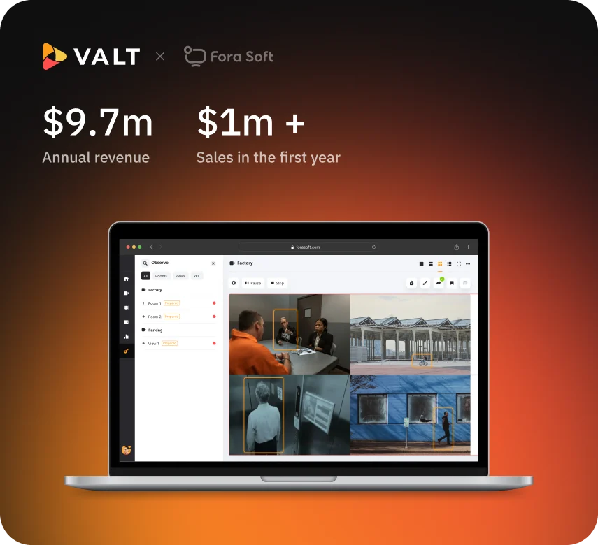 V.A.L.T state-of-the-art video surveillance SaaS platform serving 650+ US organizations with 25K daily users