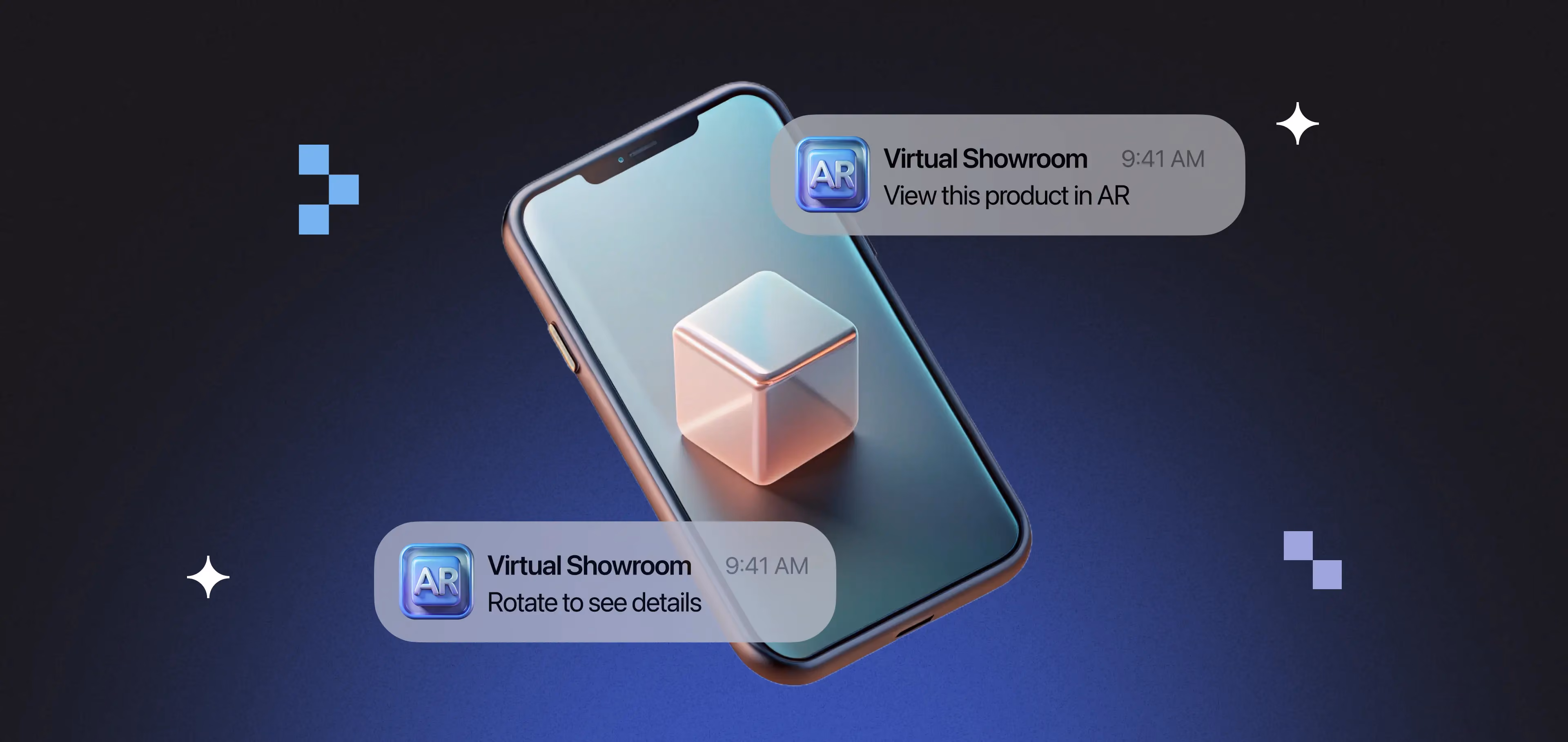 ARKit virtual showroom with 3D product visualization, real-time rendering, and interactive configuration