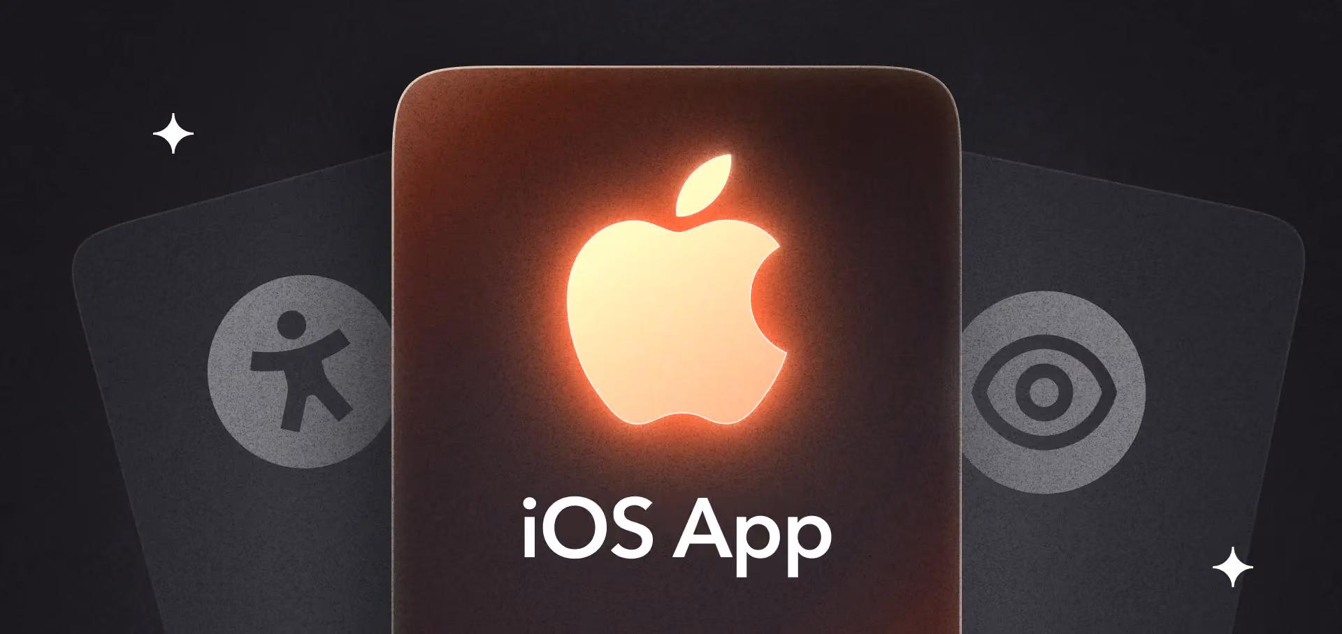 Accessible iOS app interface with VoiceOver support, high contrast, and inclusive design features
