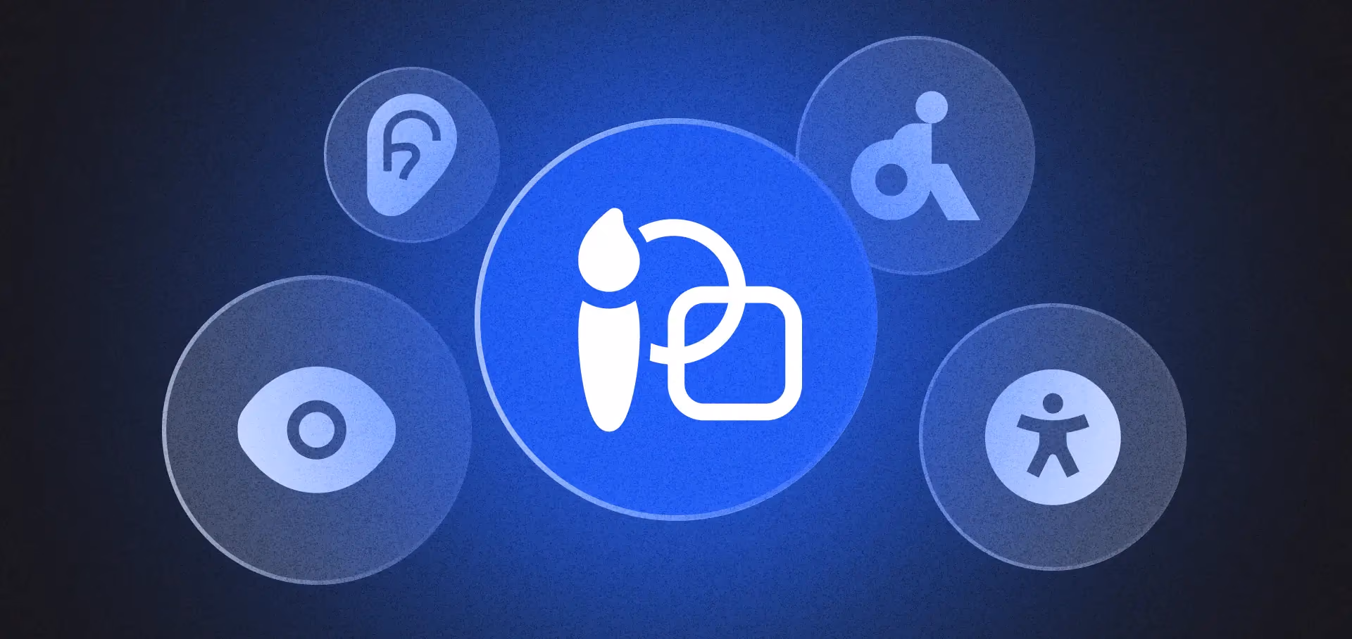 Accessible UI design with inclusive features for users with disabilities and WCAG compliance indicators