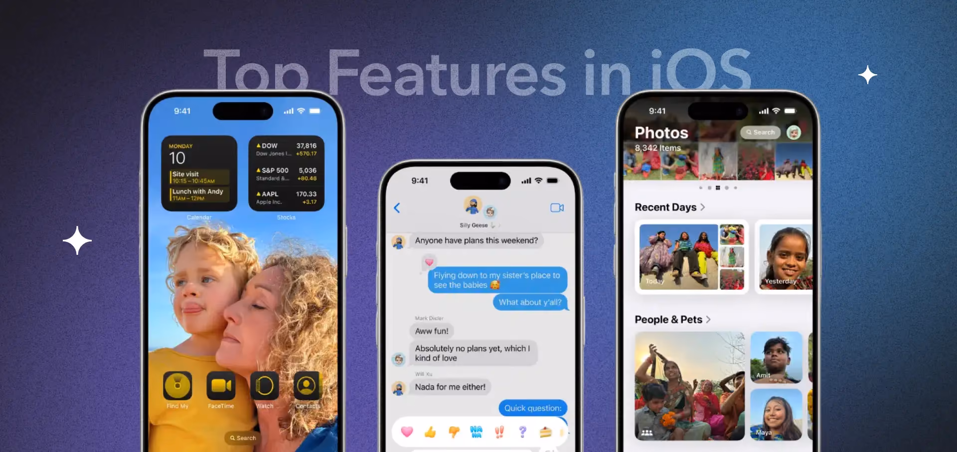 iOS 16-18 features including passwordless authentication, real-time translation, and accessibility