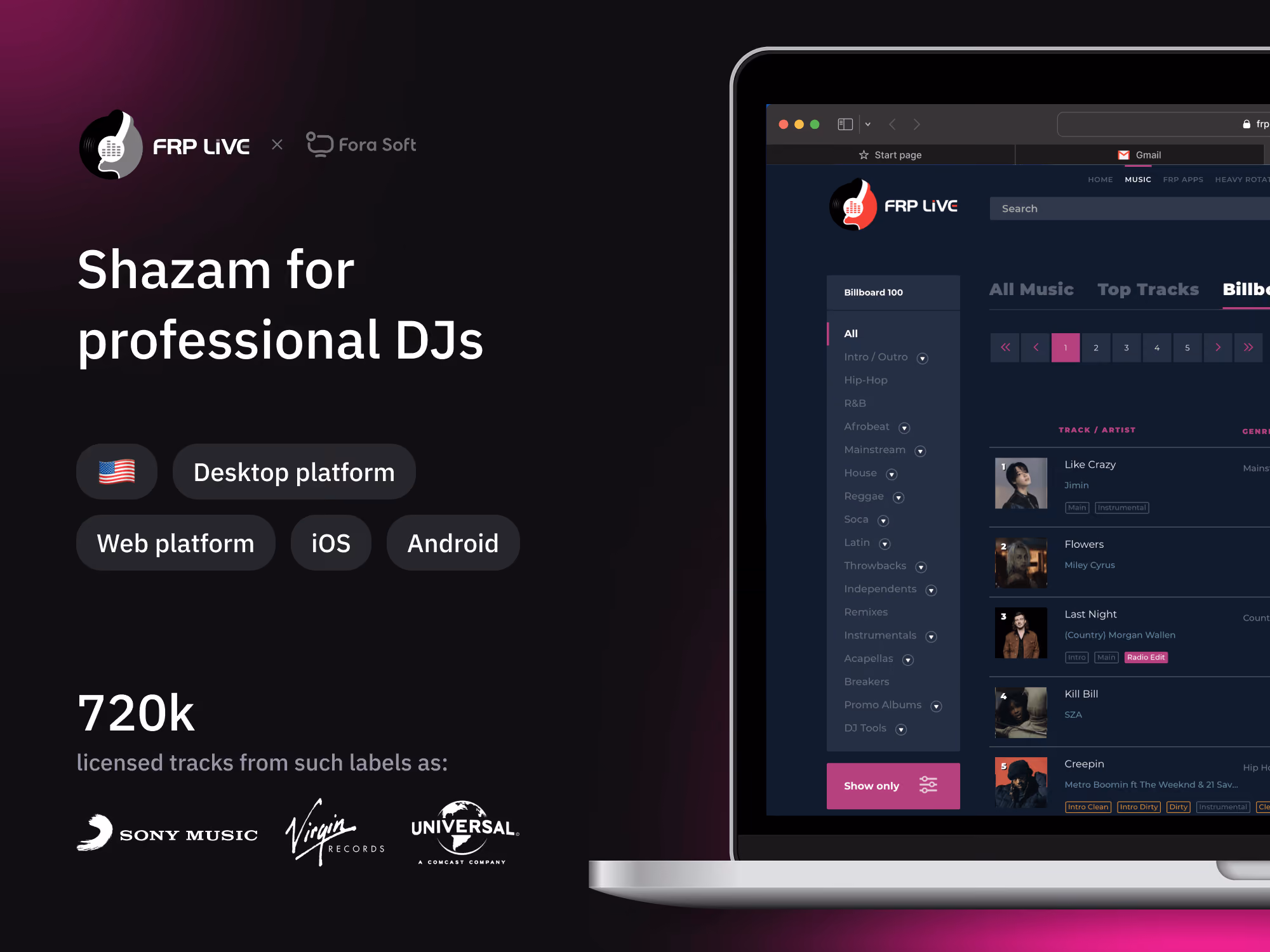 AI track library platform for DJs with 720,000 licensed music and remix access