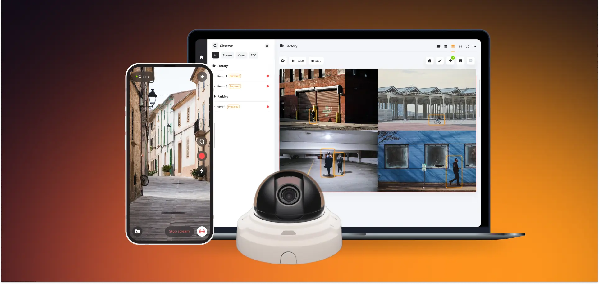 Video surveillance system scaling from local network management to enterprise-level solution