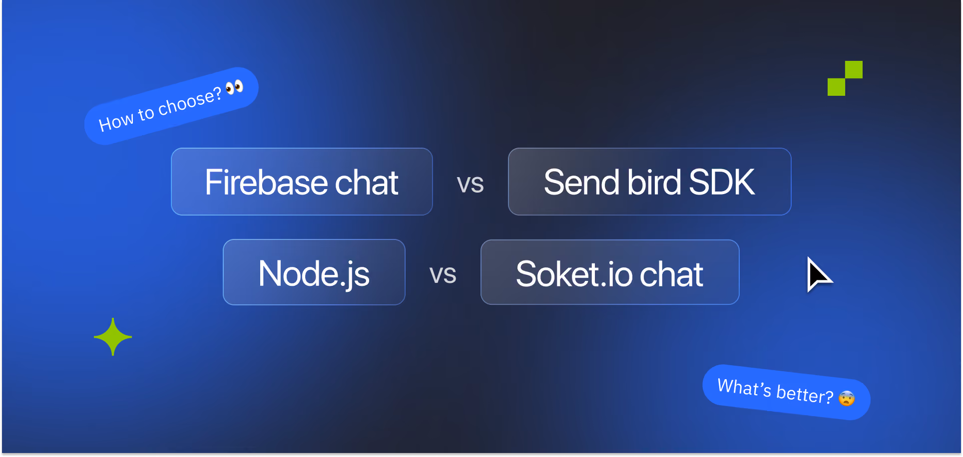 Chat solution platforms including Firebase, SendBird, and Node.js for messenger development