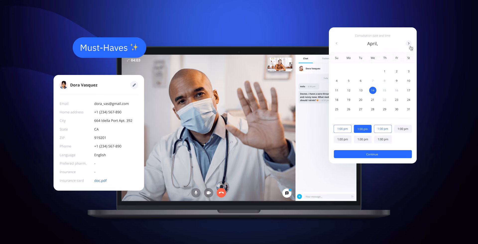 Telemedicine platform features for secure video consultation and remote patient monitoring in healthcare