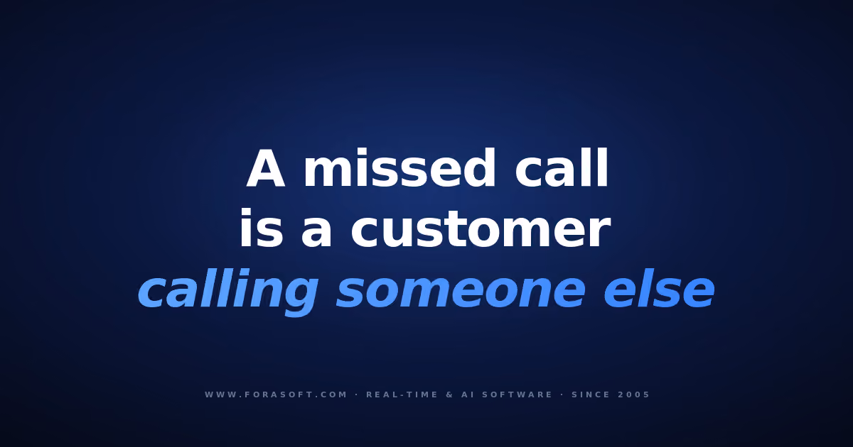A missed call is a customer calling someone else — Fora Soft guide to building an AI receptionist