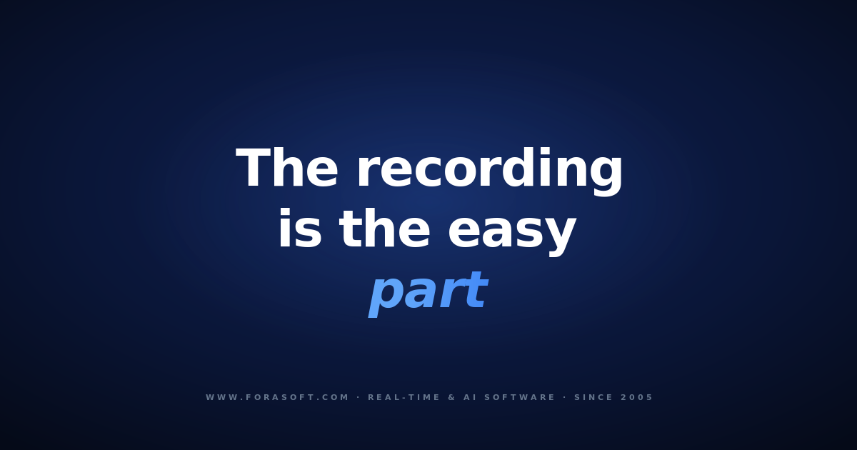 Fora Soft cover: the recording is the easy part — building a one-way and live video interview platform