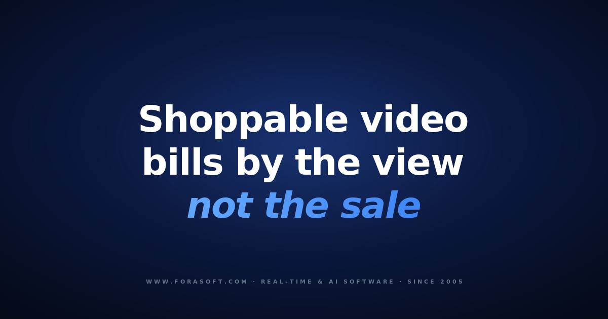 Shoppable video platform: it bills by the view, not the sale — a build-vs-buy engineering guide by Fora Soft