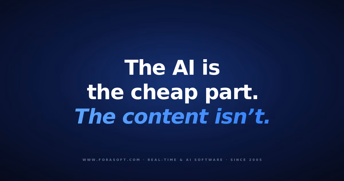 The AI is the cheap part. The content isn't — language learning app development cover