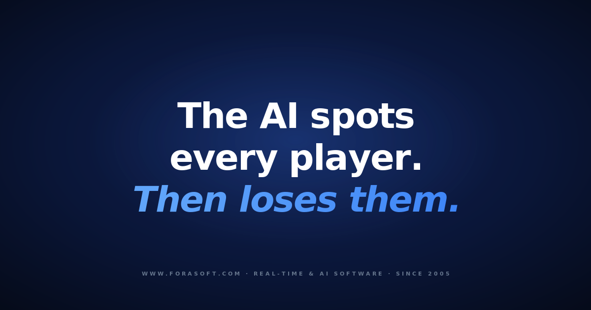 Sports video analysis software: AI detects every player, but tracking them through a full match is the hard part