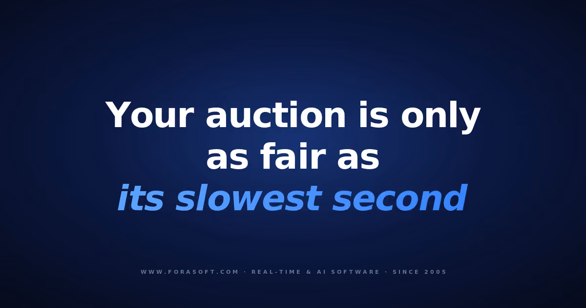 Live auction software cover: your auction is only as fair as its slowest second