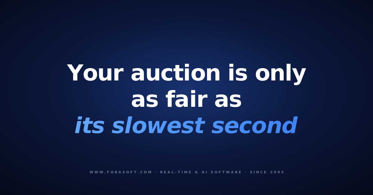 Live auction software cover: your auction is only as fair as its slowest second