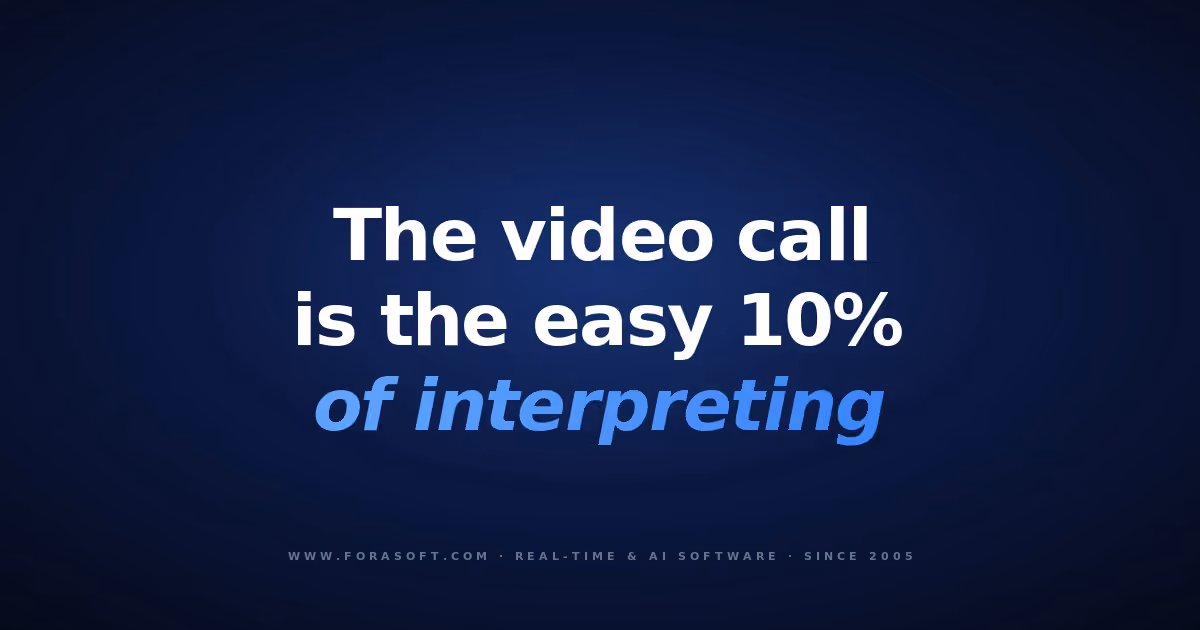 Cover: the video call is the easy 10% of building a video remote interpreting platform