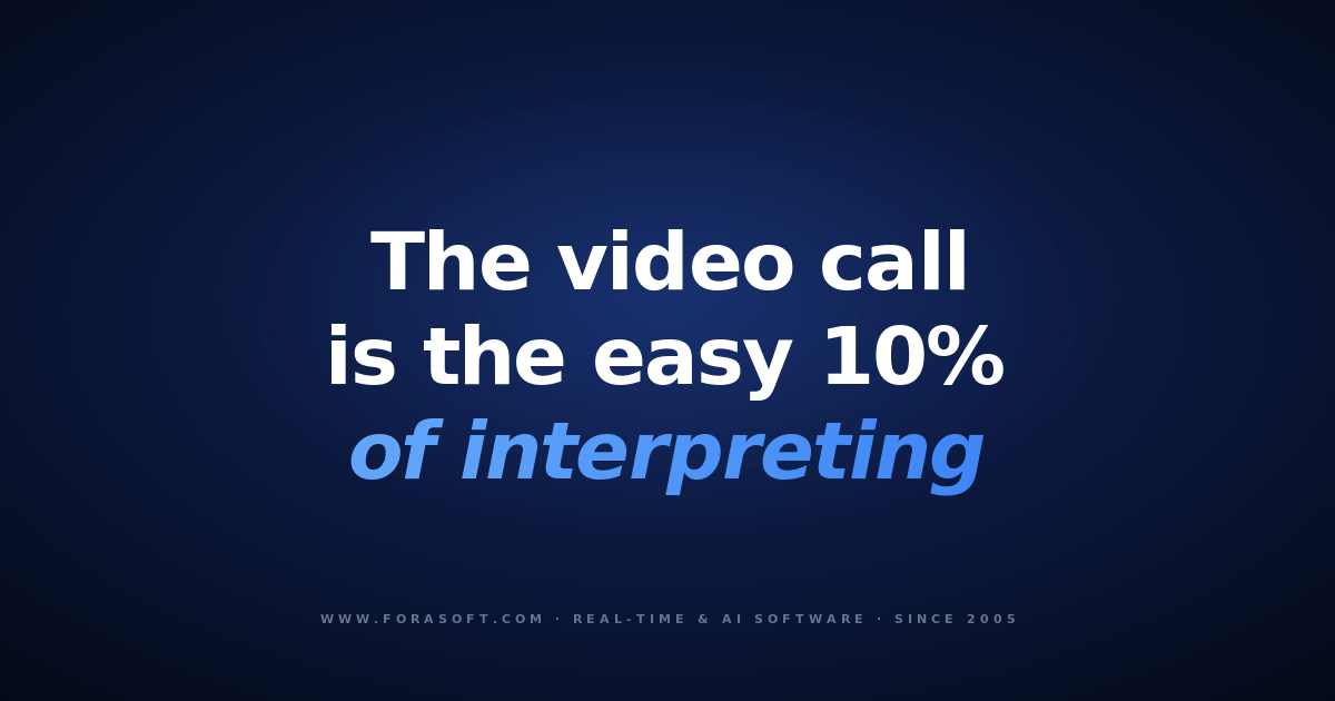 Cover: the video call is the easy 10% of building a video remote interpreting platform