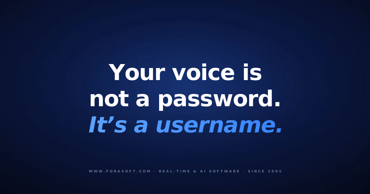 Voice biometrics cover: your voice is not a password, it is a username