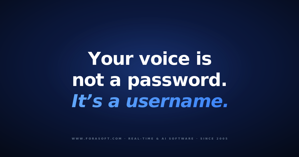 Voice biometrics cover: your voice is not a password, it is a username