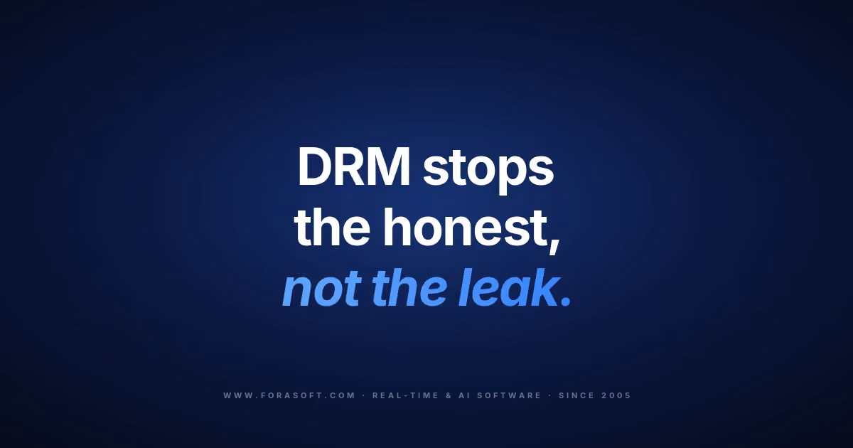 Multi-DRM article cover: DRM stops the honest, not the leak - why you also need forensic watermarking