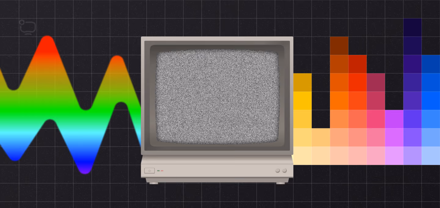 Analogue video waveform becoming digital pixels: how digital video technology converts light into data