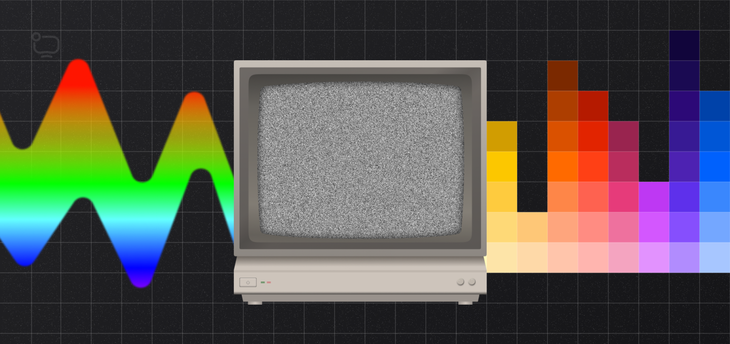 Analogue video waveform becoming digital pixels: how digital video technology converts light into data