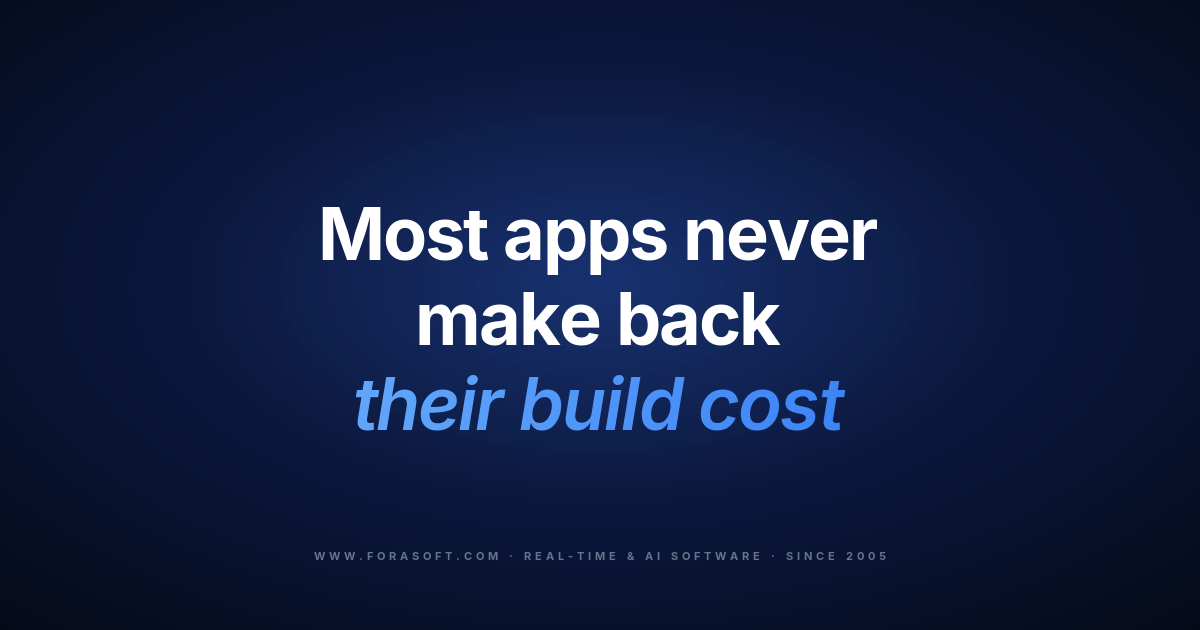 App revenue playbook cover: most apps never make back their build cost