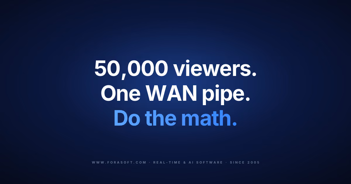 Enterprise video streaming: 50,000 viewers, one WAN pipe — do the math