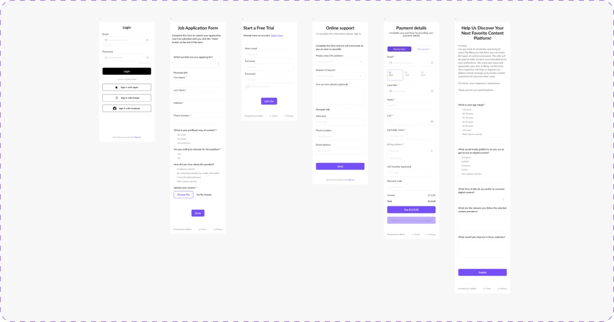 Form Types by uinkits Design System