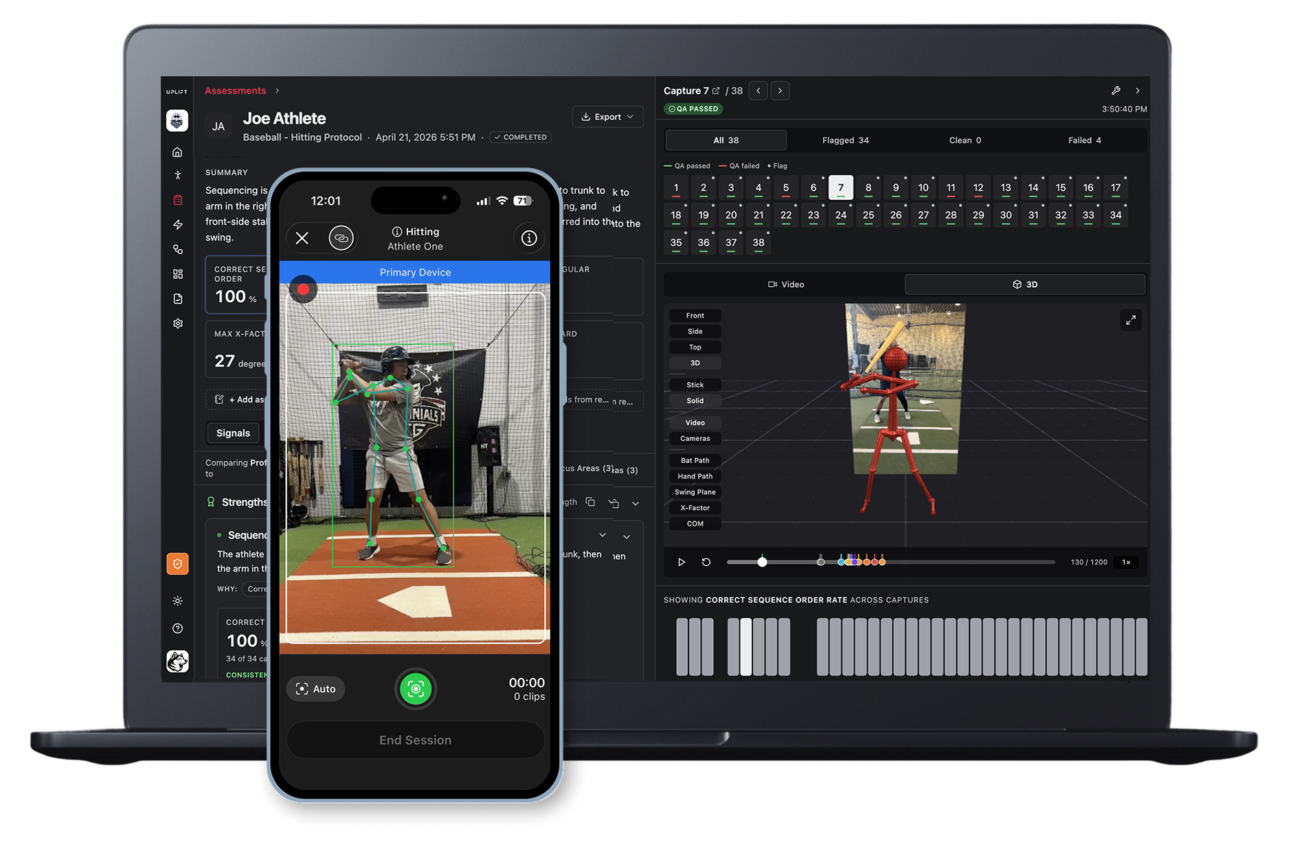 Uplift Labs Launches Single Camera Hitting, Bringing 3D Baseball Hitting Analysis to a Single iPhone or iPad