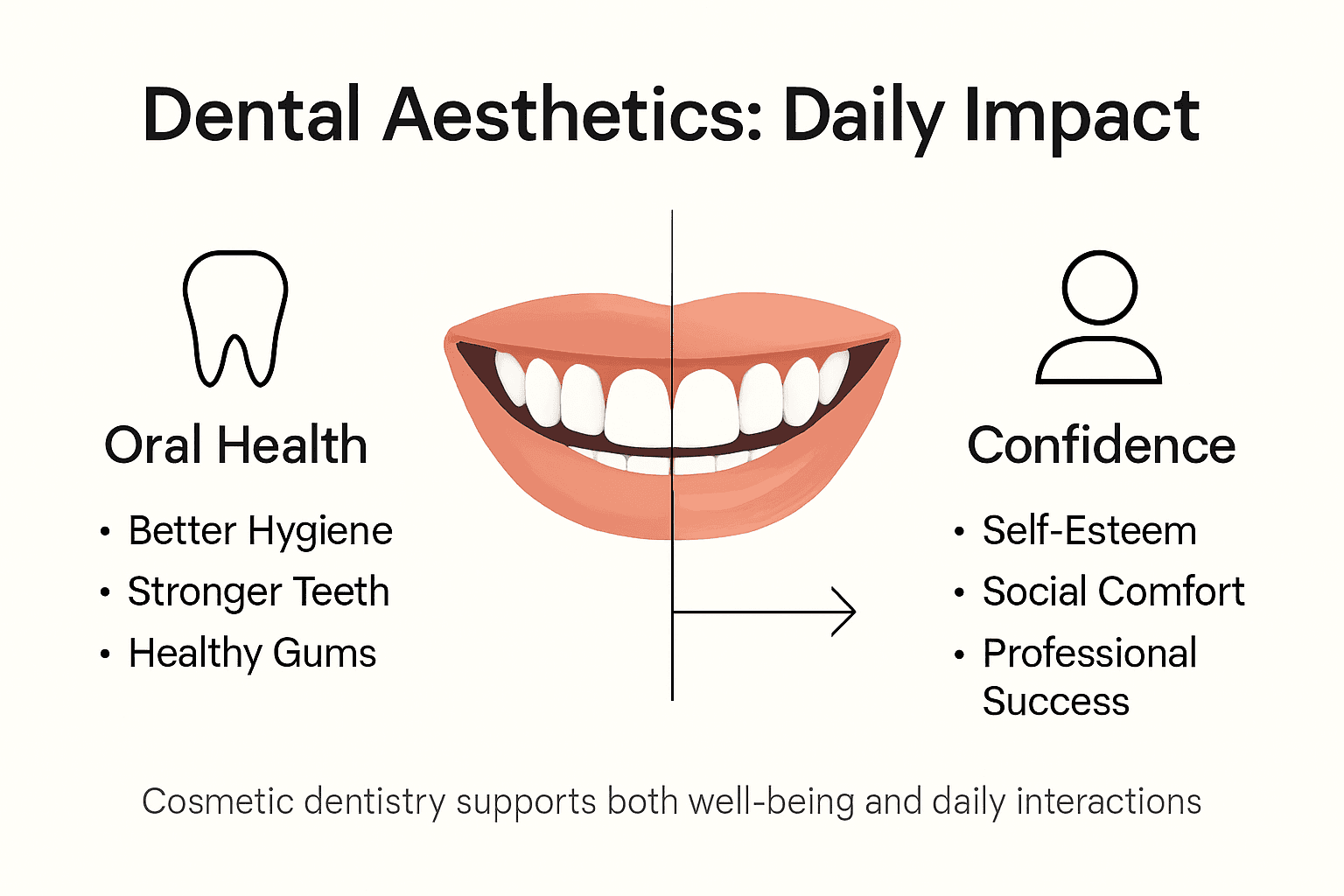 Infographic showing dental aesthetics benefits