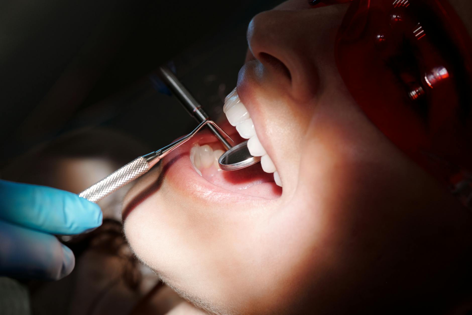 dental photography showing child teeth protection sports, with modern dental equipment, soft