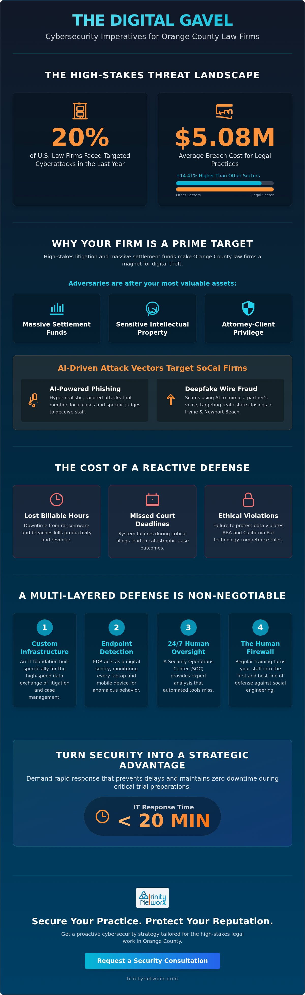 Managed cybersecurity for legal firms in Orange County