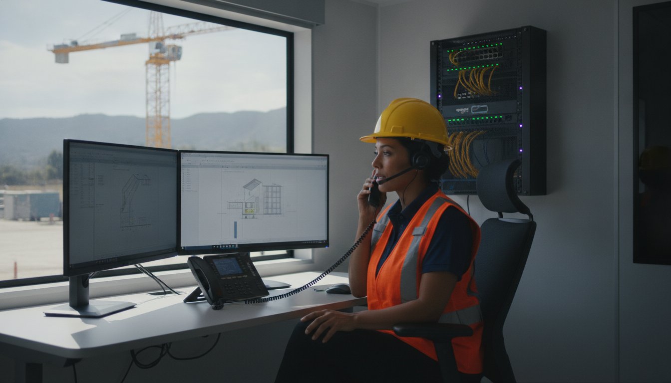 VoIP phone service for construction sites, construction site communication solutions, job site phone systems, VoIP for contractors, construction trailer phone service, durable business phones, 2026 FCC regulations