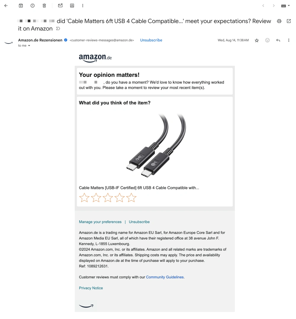 Amazon customer reviews