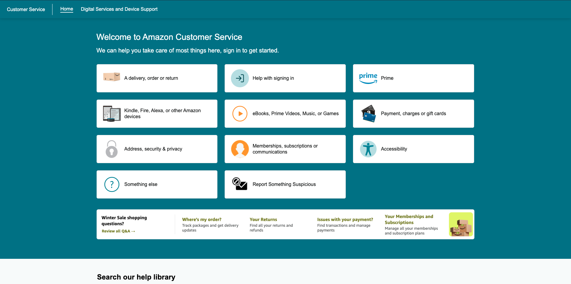 Amazon Customer Self-Service Example