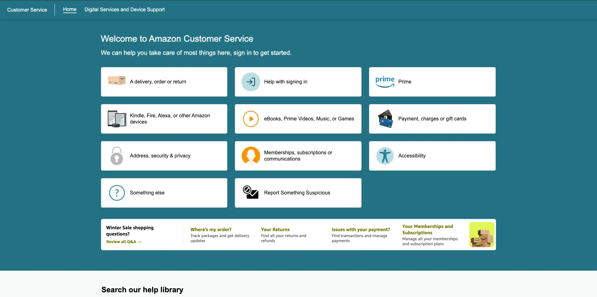 Amazon Customer Self-Service Example
