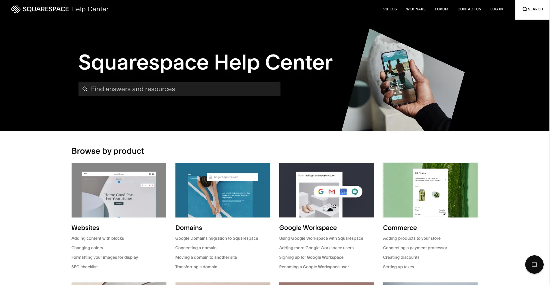 Squarespace Customer Self-Service Example