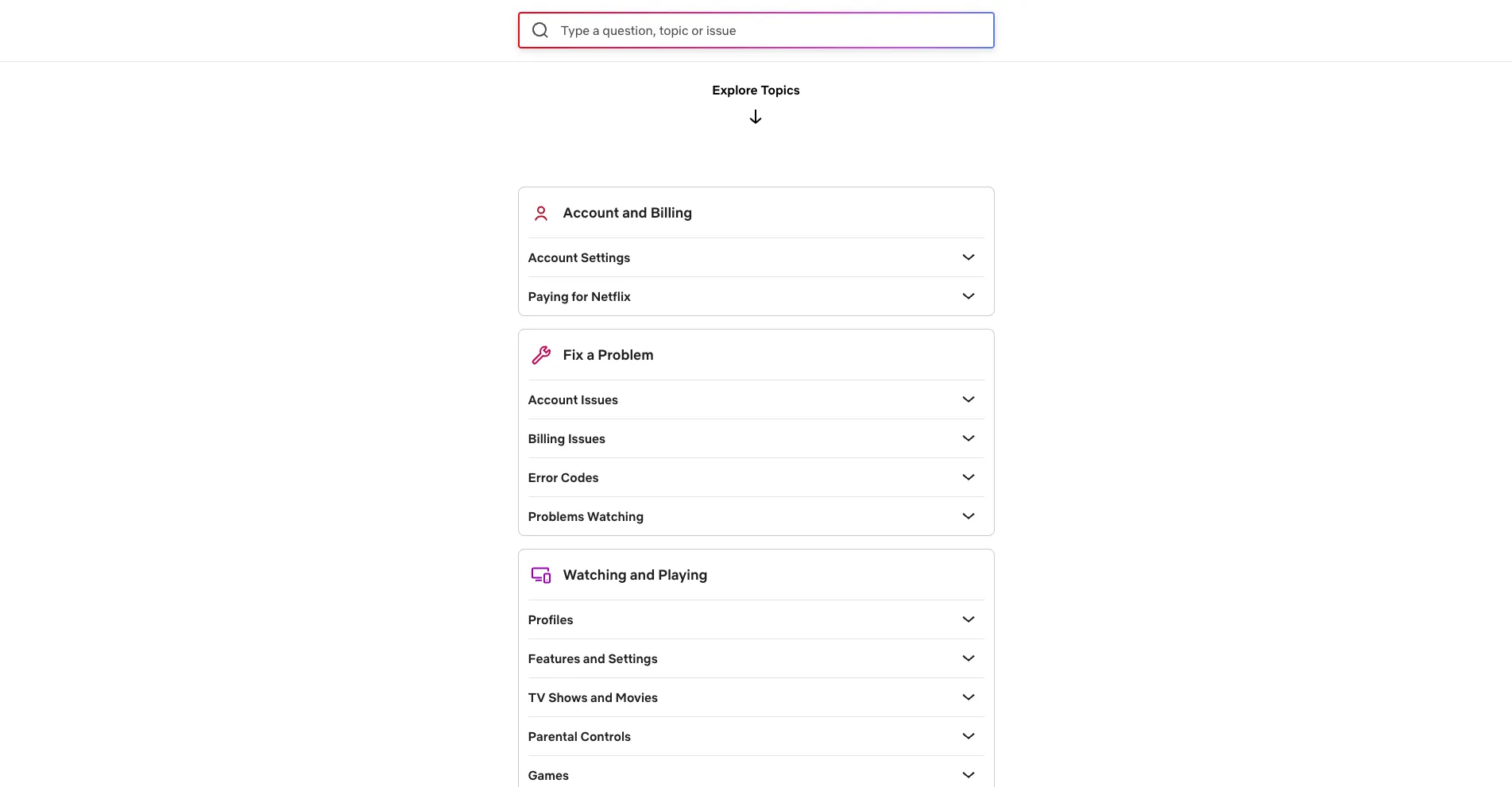 Netflix Customer Self-Service Example