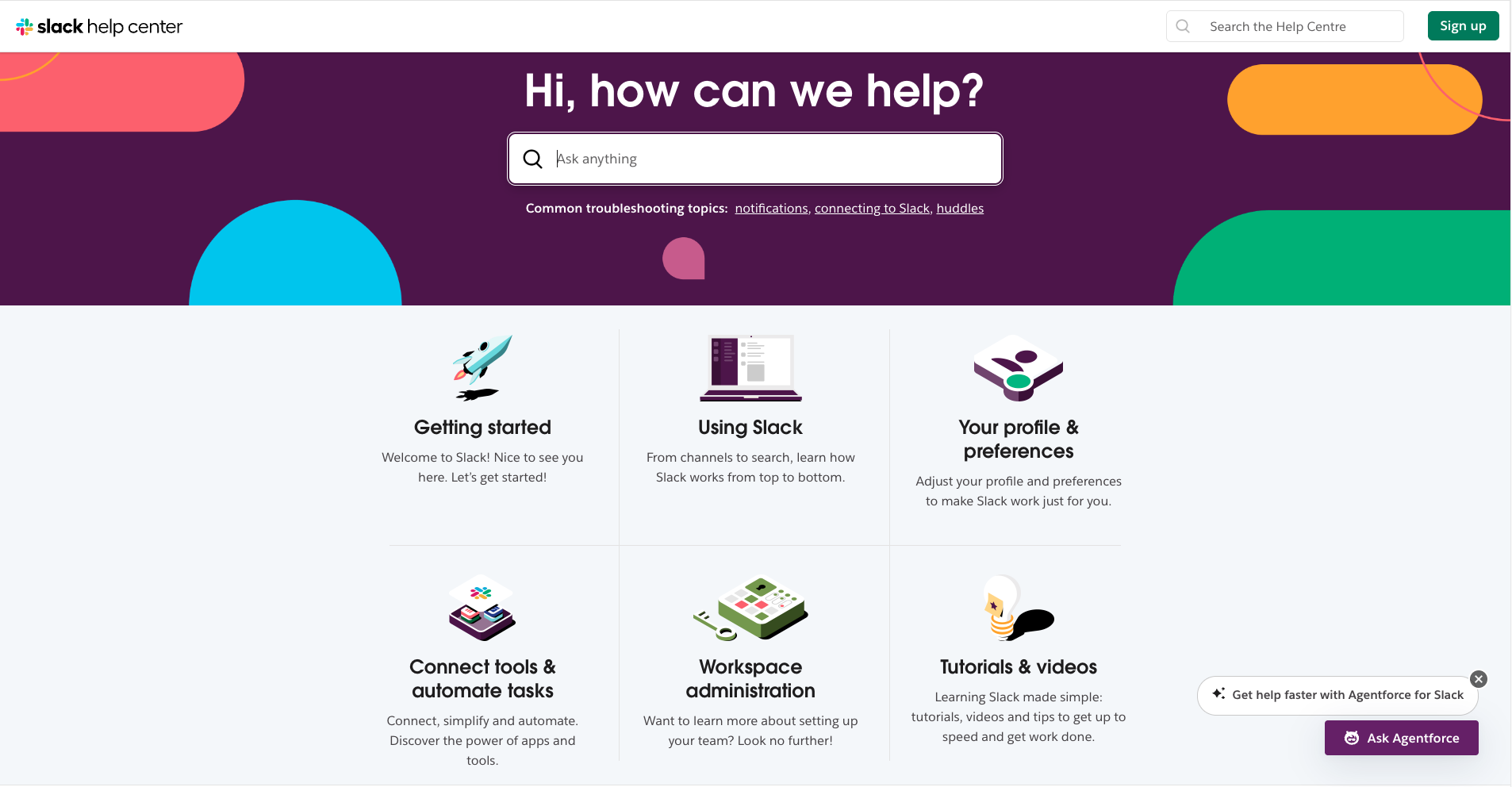 Slack Customer Self-Service Example